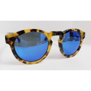 Illesteva "Leonard" 48o22 -145 Tortoise Frames Blue Mirrored Sunglasses Italy